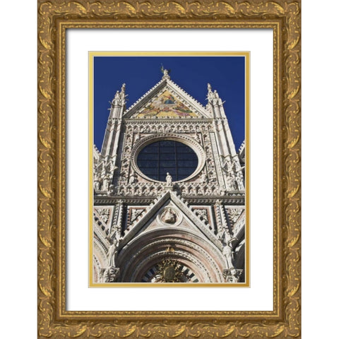 Italy, Tuscany Facade of the Duomo cathedral Gold Ornate Wood Framed Art Print with Double Matting by Flaherty, Dennis