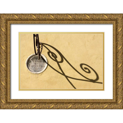 Italy, Venice Abstract street light with shadows Gold Ornate Wood Framed Art Print with Double Matting by Kaveney, Wendy