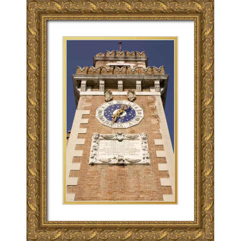 Italy, Venice The clock tower at the Arsenale Gold Ornate Wood Framed Art Print with Double Matting by Kaveney, Wendy
