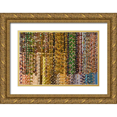 Italy, Venice, Burano Murano glass beads Gold Ornate Wood Framed Art Print with Double Matting by Kaveney, Wendy