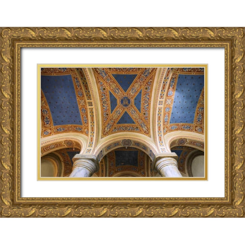 Italy, Pienza, Cathedral of Santa Maria Assunta Gold Ornate Wood Framed Art Print with Double Matting by Flaherty, Dennis