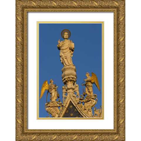 Italy, Venice Christ at San Marco Basilica Gold Ornate Wood Framed Art Print with Double Matting by Young, Bill