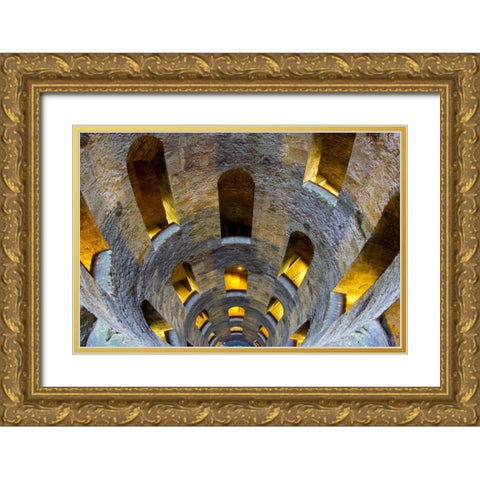 Italy, Orvieto St Patricks well Gold Ornate Wood Framed Art Print with Double Matting by Delisle, Gilles