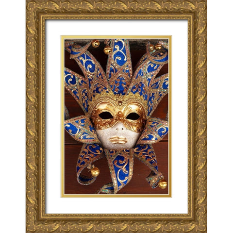 Italy-Venice Carnival mask on display Gold Ornate Wood Framed Art Print with Double Matting by Jaynes Gallery