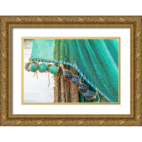 Agrigento Province-Sciacca A fishing net in the harbor of Sciacca-on the Mediterranean Sea Gold Ornate Wood Framed Art Print with Double Matting by Wilson, Emily