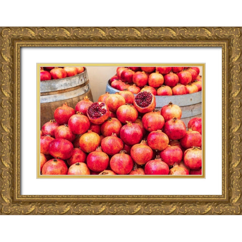 Trapani Province-Trapani Pomegranates for sale at the market in Trapani Gold Ornate Wood Framed Art Print with Double Matting by Wilson, Emily