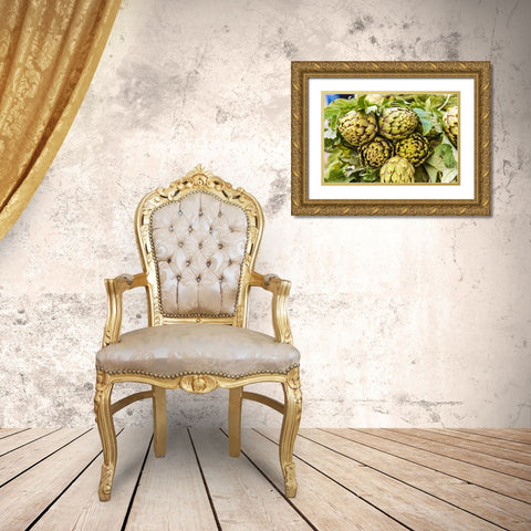 Trapani Province-Trapani Artichokes for sale at the market in Trapani Gold Ornate Wood Framed Art Print with Double Matting by Wilson, Emily