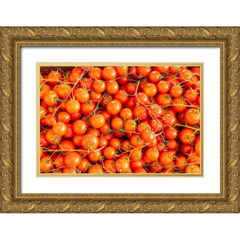 Trapani Province-Trapani Tomatoes for sale at the market in the town of Trapani Gold Ornate Wood Framed Art Print with Double Matting by Wilson, Emily