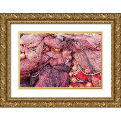 Trapani Province-Trapani Fishing nets and buoys on the docks of the harbor in Trapani Gold Ornate Wood Framed Art Print with Double Matting by Wilson, Emily