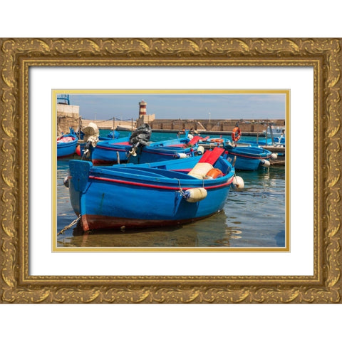 Italy-Apulia-Metropolitan City of Bari-Monopoli Porto di Monopoli Gold Ornate Wood Framed Art Print with Double Matting by Wilson, Emily