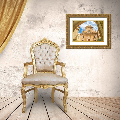Italy-Apulia-Metropolitan City of Bari-Monopoli Exterior faÃ§ade Gold Ornate Wood Framed Art Print with Double Matting by Wilson, Emily