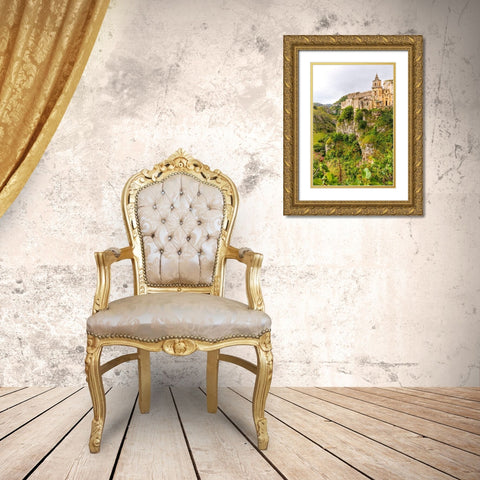 Italy-Basilicata-Province of Matera-Matera Ravine of Torrente Gravina Gold Ornate Wood Framed Art Print with Double Matting by Wilson, Emily