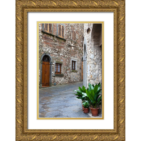 Italy-Radda in Chianti Street view of Radda in Chianti Gold Ornate Wood Framed Art Print with Double Matting by Eggers, Julie