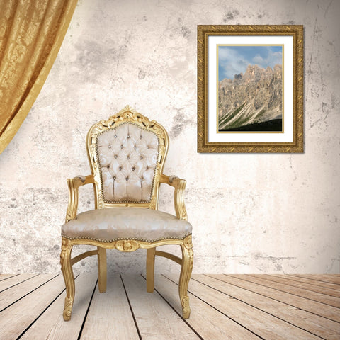 The Dolomites at Passo Giau-view of Croda da Lago Gold Ornate Wood Framed Art Print with Double Matting by Zwick, Martin