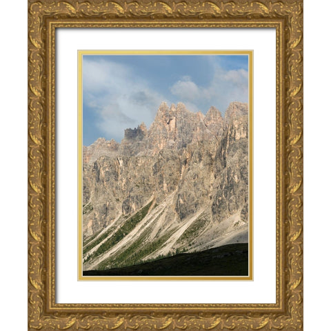 The Dolomites at Passo Giau-view of Croda da Lago Gold Ornate Wood Framed Art Print with Double Matting by Zwick, Martin