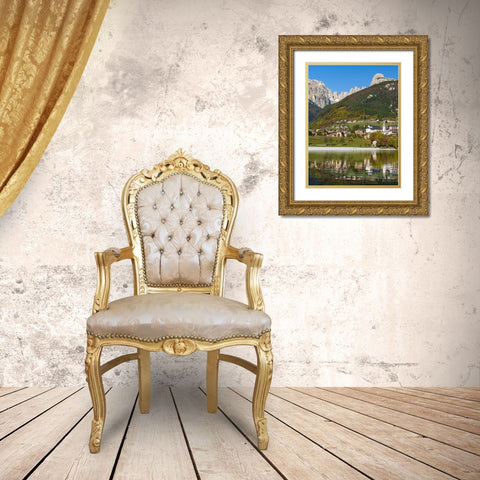 Molveno at lake Lago di Molveno in the Dolomiti di Brenta  Italy-Trentino Gold Ornate Wood Framed Art Print with Double Matting by Zwick, Martin