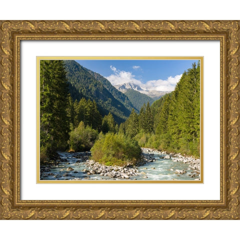 River Sarca-Val di Genova in the Parco Naturale Adamello-Brenta-Trentino-Italy-Val Rendena Gold Ornate Wood Framed Art Print with Double Matting by Zwick, Martin