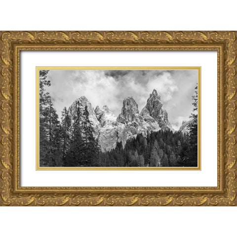 Tschamin Valley-Valle di Ciamin-in the Rosengarten-Catinaccio mountain range The dolomites are list Gold Ornate Wood Framed Art Print with Double Matting by Zwick, Martin