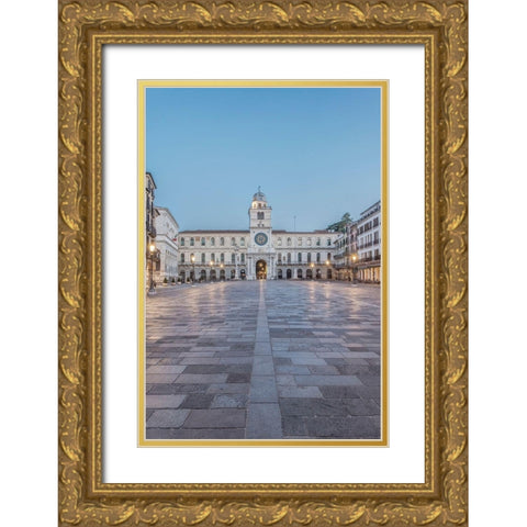 Italy-Padua-Piazza dei Signori Gold Ornate Wood Framed Art Print with Double Matting by Tilley, Rob