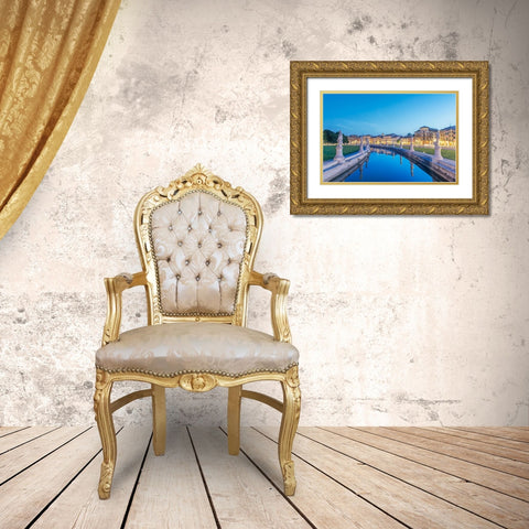 Italy-Padua-Prato della Valle-This square is the largest in Italy and features an elliptical canal Gold Ornate Wood Framed Art Print with Double Matting by Tilley, Rob