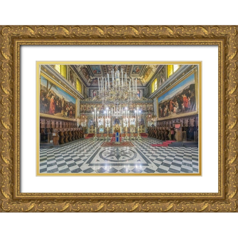 Italy-Trieste-Greek Orthodox Church Interior Gold Ornate Wood Framed Art Print with Double Matting by Tilley, Rob