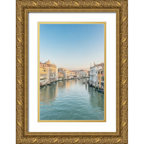 Italy-Venice Grand Canal from Academia Bridge Gold Ornate Wood Framed Art Print with Double Matting by Tilley, Rob
