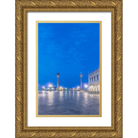 Italy-Venice San Marco Piazza at dawn Gold Ornate Wood Framed Art Print with Double Matting by Tilley, Rob