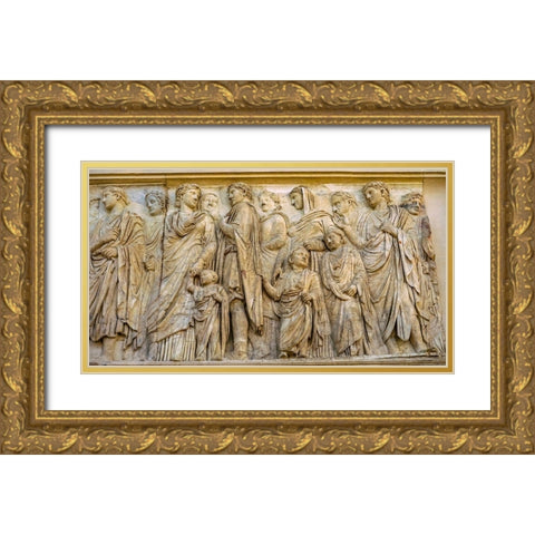 Imperial Family Statue Ara Pacis Altar of Augustus Peace-Rome-Italy Gold Ornate Wood Framed Art Print with Double Matting by Perry, William
