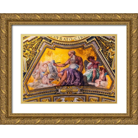 Gospel writer fresco Basilica di San Giovanni in Laterano-Rome-Italy  Gold Ornate Wood Framed Art Print with Double Matting by Perry, William