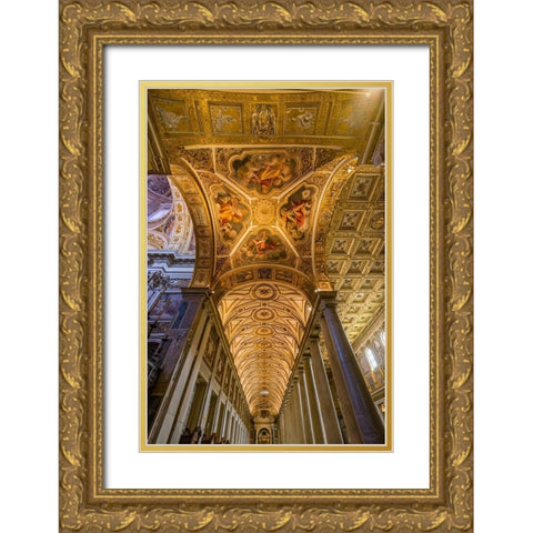 Santa Maria Maggiore-Rome-Italy Built 422-432-in honor of Virgin Mary Gold Ornate Wood Framed Art Print with Double Matting by Perry, William