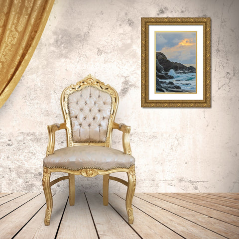 Norway- Lofoten Islands. Uttakleiv Beach Gold Ornate Wood Framed Art Print with Double Matting by Looney, Hollice
