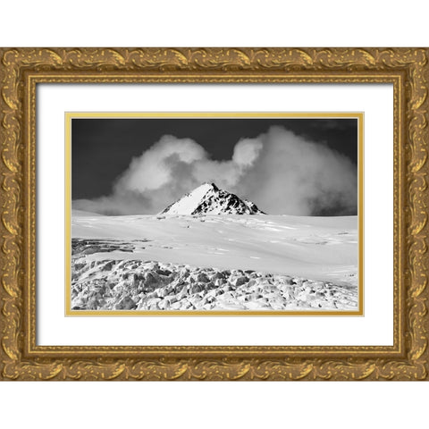 Stormy clouds approaching the Lilliehookbreen Glacier Gold Ornate Wood Framed Art Print with Double Matting by Pitamitz, Sergio