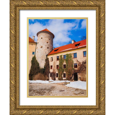 Castle in Pieskowa Skala-Ojcow-Poland-Europe Gold Ornate Wood Framed Art Print with Double Matting by Miller, Anna