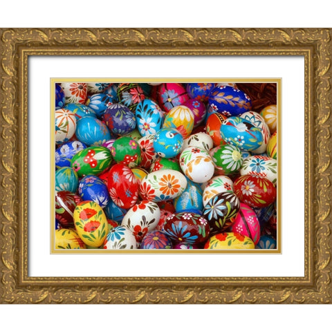 Historic Market Offerings-Krakow-Poland-Europe Gold Ornate Wood Framed Art Print with Double Matting by Miller, Anna