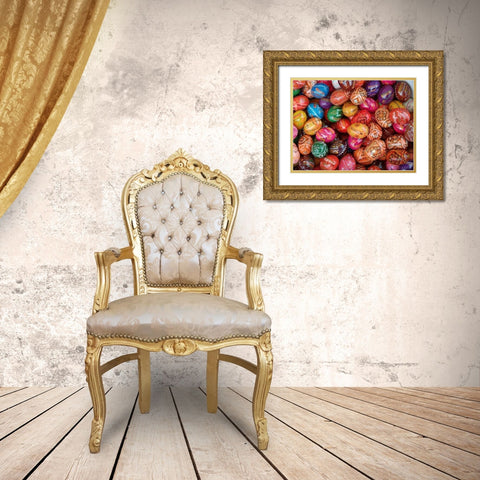 Historic Market Offerings-Krakow-Poland-Europe Gold Ornate Wood Framed Art Print with Double Matting by Miller, Anna