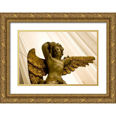 Poland, Gdansk Angel in St Marys Church Gold Ornate Wood Framed Art Print with Double Matting by Ross, Nancy ,  Steve