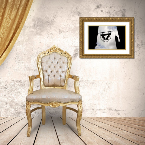Poland, Gdansk Silhouette of shop sign Gold Ornate Wood Framed Art Print with Double Matting by Ross, Nancy ,  Steve