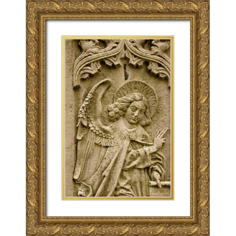 Poland, Gdansk Bas relief of religious icon Gold Ornate Wood Framed Art Print with Double Matting by Ross, Nancy ,  Steve