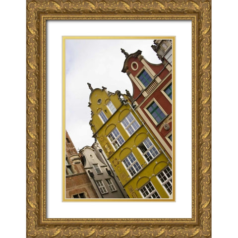 Poland, Gdansk Detail of Old Town row houses Gold Ornate Wood Framed Art Print with Double Matting by Ross, Nancy ,  Steve