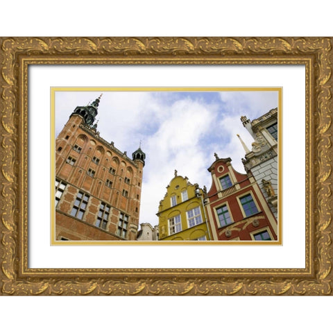 Poland, Gdansk Town Hall and rooflines Gold Ornate Wood Framed Art Print with Double Matting by Ross, Nancy ,  Steve
