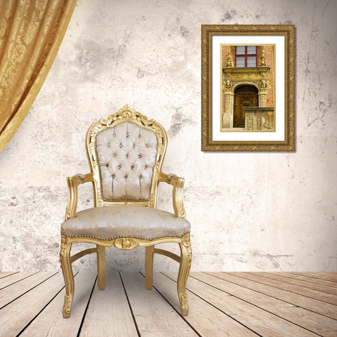 Poland, Gdansk Detail of ornate door Gold Ornate Wood Framed Art Print with Double Matting by Ross, Nancy ,  Steve