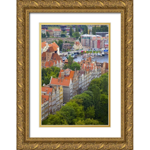 Poland, Gdansk View of buildings and bay Gold Ornate Wood Framed Art Print with Double Matting by Zuckerman, Jim