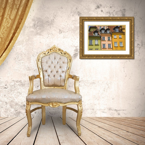 Poland, Warsaw Close-up of building facade Gold Ornate Wood Framed Art Print with Double Matting by Zuckerman, Jim