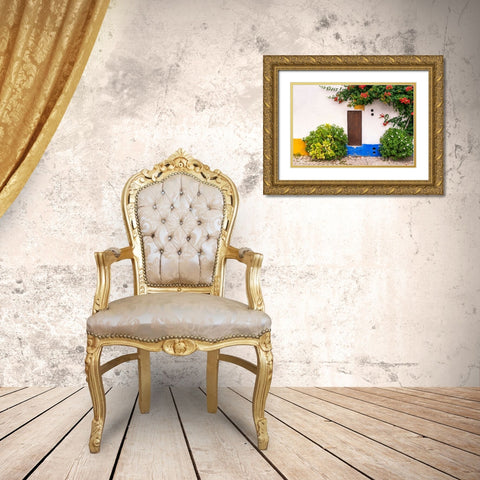 Europe-Portugal-Obidos-Colorful house Gold Ornate Wood Framed Art Print with Double Matting by Jaynes Gallery