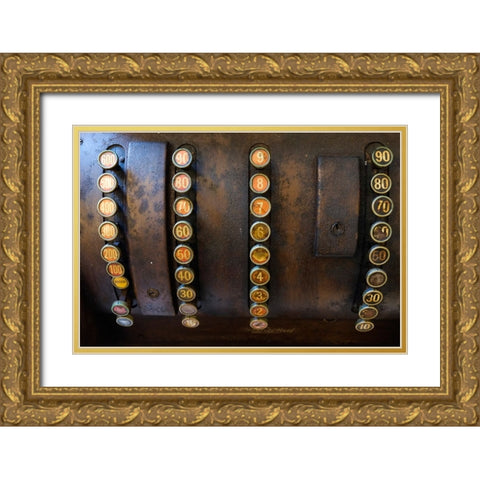 Lisbon-Portugal Antique Portuguese cash register Gold Ornate Wood Framed Art Print with Double Matting by McRoberts, Julien