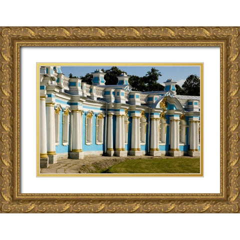 Russia, Pushkin Portion of Catherine Palace Gold Ornate Wood Framed Art Print with Double Matting by Ross, Nancy ,  Steve