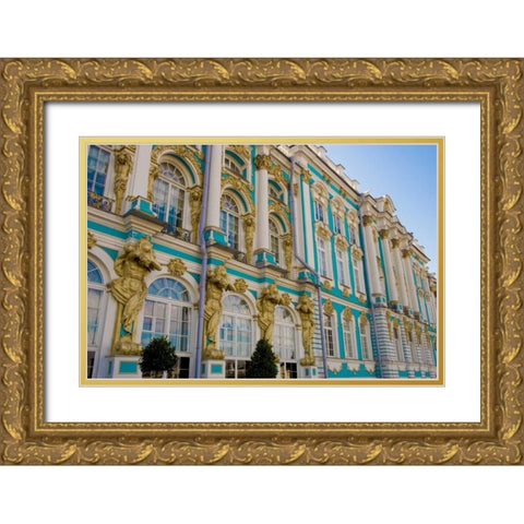 Russia, Pushkin Portion of Catherine Palace Gold Ornate Wood Framed Art Print with Double Matting by Ross, Nancy ,  Steve