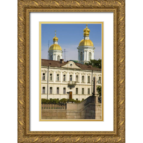 Russia, St Petersburg Dome of Sailors Cathedral Gold Ornate Wood Framed Art Print with Double Matting by Ross, Nancy ,  Steve