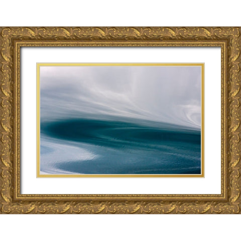 Ripples pattern-Bering Sea-Russia Far East Gold Ornate Wood Framed Art Print with Double Matting by Su, Keren