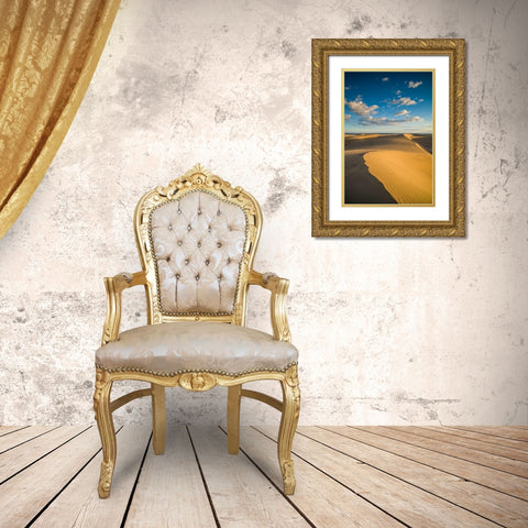 Spain-Canary Islands-Gran Canaria Island-Maspalomas-Maspalomas Dunes National Park Gold Ornate Wood Framed Art Print with Double Matting by Bibikow, Walter